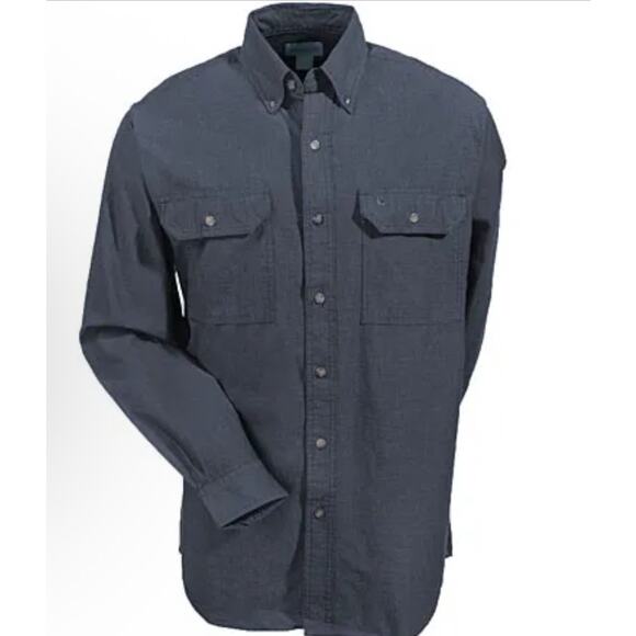 Carhartt Men's Black S202 BKC Chambray LS Button-Down Shirt Medium Regular fit - Picture 1 of 4
